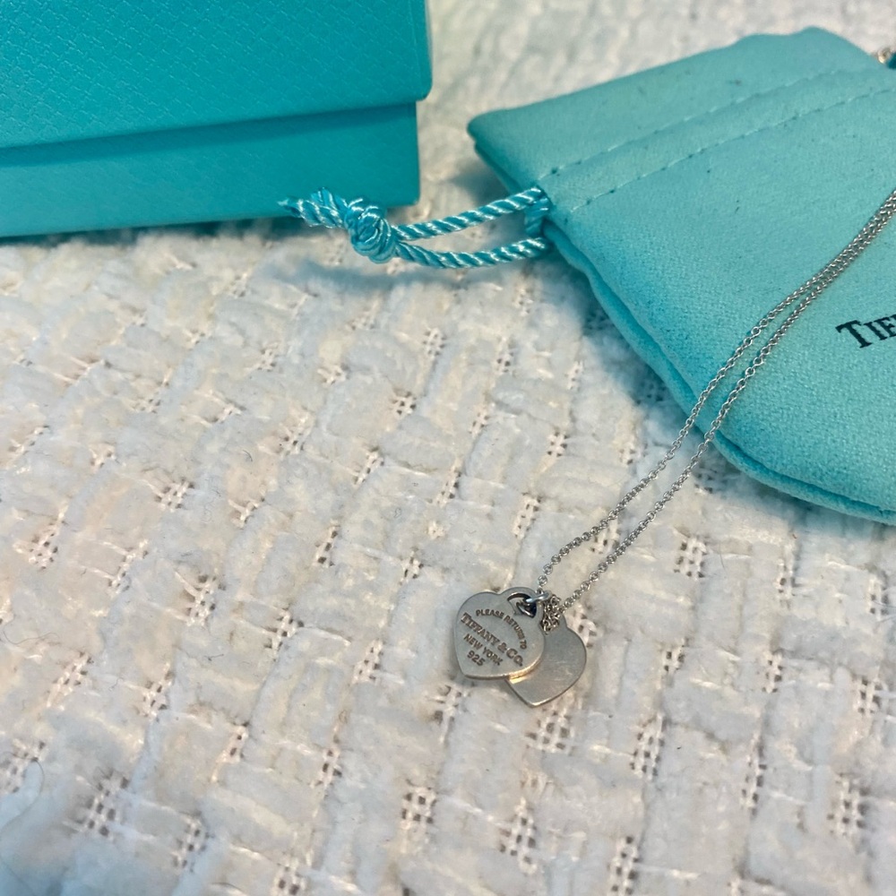 Tiffany Double Heart Necklace in silver